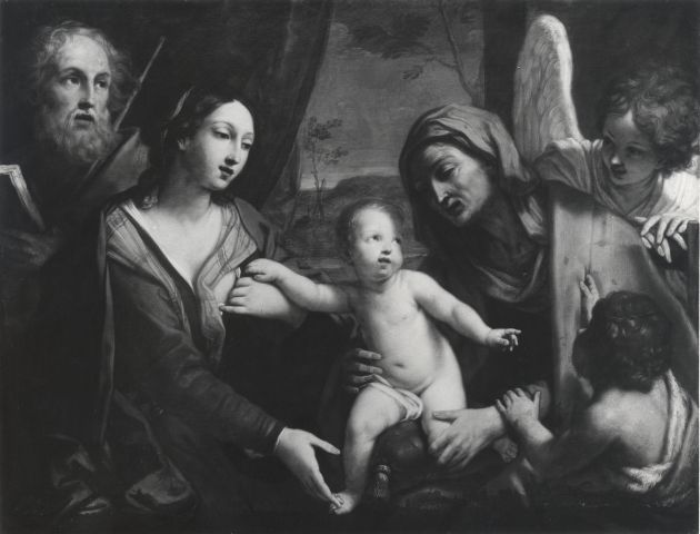 Rampazzi, Giustino — Sirani Giovanni Andrea - sec. XVII - Sacra Famiglia con sant'Elisabetta e san Giovannino — insieme